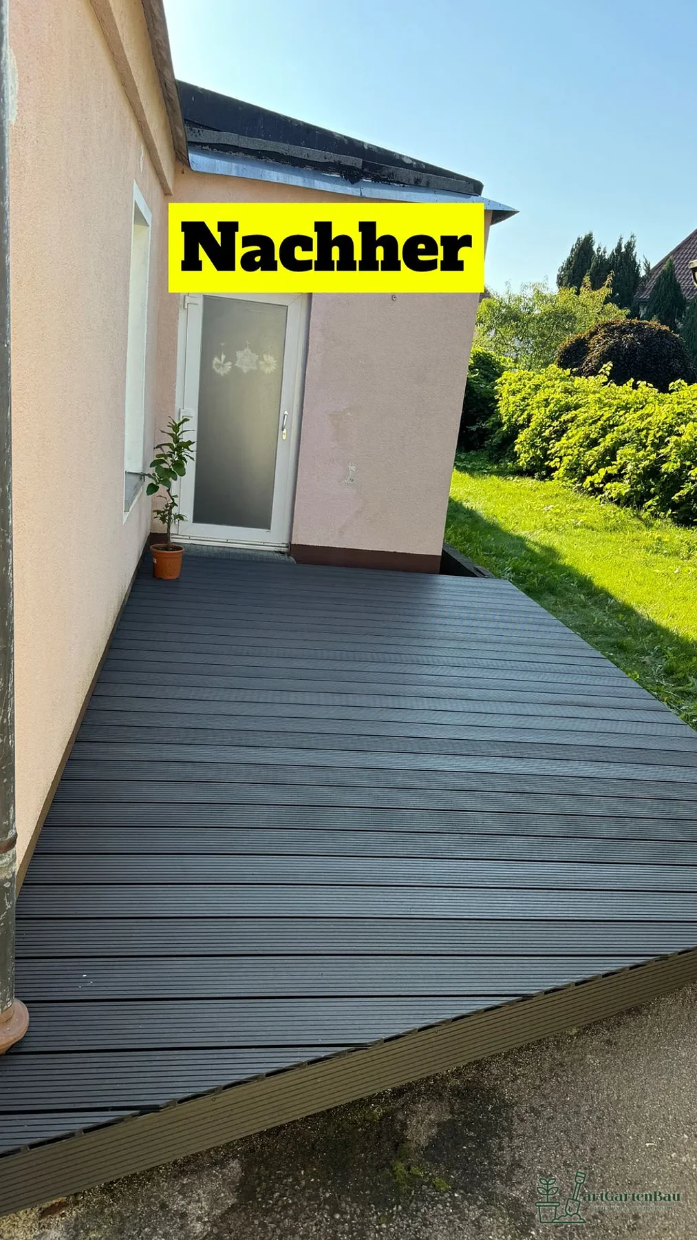 Modernisierter Eingangsbereich mit WPC-Belag